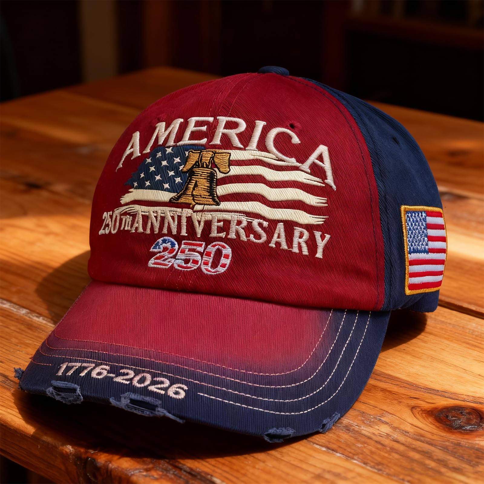250th Anniversary USA Hat 250 Year American Patriotic Retro Baseball Caps United States Adjustable Embroidered Cap America Gifts