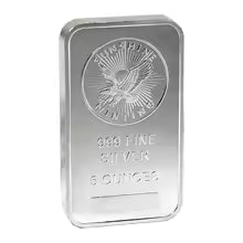 1 Pcs Non Magnetic Sunshine Minting American Bar 5 OZ Silver Plated Badge Collectible Decoration Bar